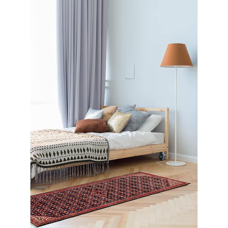 ECARPETGALLERY Hand-knotted Andelz Navy Wool Rug - 3'10 x 10'2