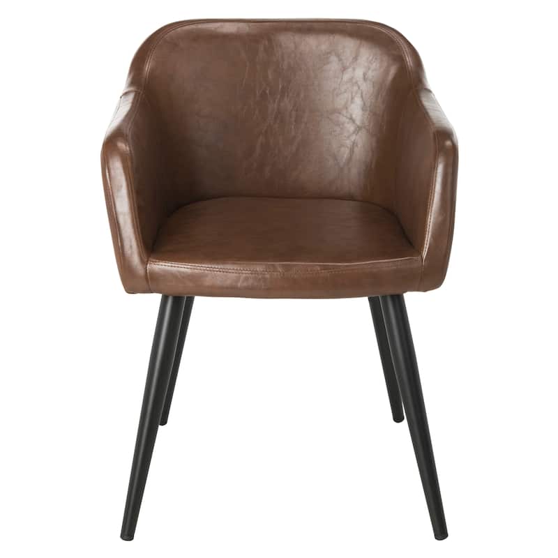 SAFAVIEH Drusilla Brown/ Black Accent Chair - 22.5" x 23.5" x 30" - 22Wx24Dx30H - Brown/Black Legs
