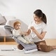 preview thumbnail 2 of 8, Light Grey Adjustable Baby Bouncer Seat with Toy Bar and 2 Recline Angles Foldable Rocker with Harness