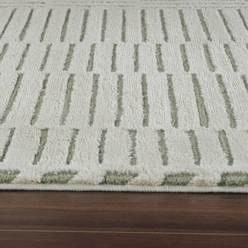 Bewos Distressed Abstract Modern Stain Resistant Woven Durable Area Rug By HomeRoots - 4' X 6'