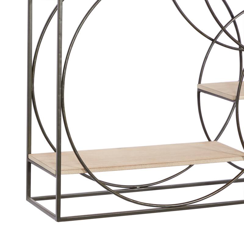 Gray Metal 4 Shelves Wall Shelf