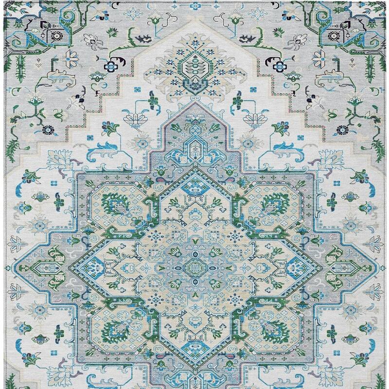 HomeRoots Oriental Traditional Rectangle Outdoor Rug