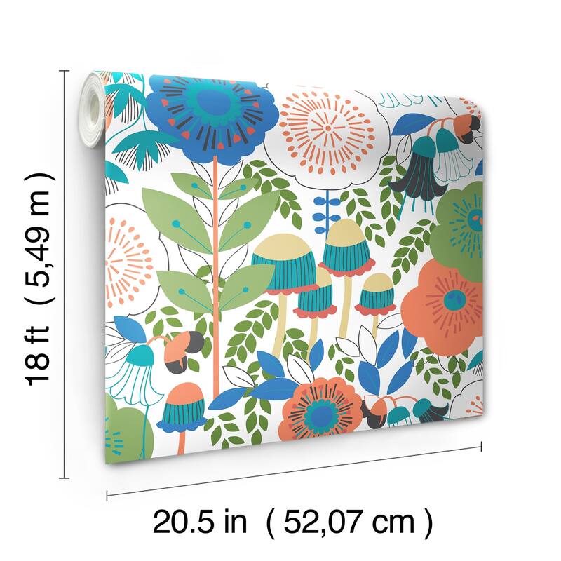 Megan Carter Dream Garden Off White Peel and Stick Wallpaper