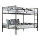 preview thumbnail 11 of 17, Wini Industrial Black 3-Piece Gel Memory Mattress & Metal Bunk Bed Set by Furniture of America