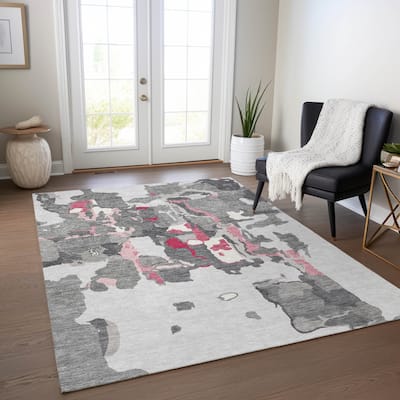 Machine Washable Indoor/ Outdoor Abstract Glam Chantille Rug