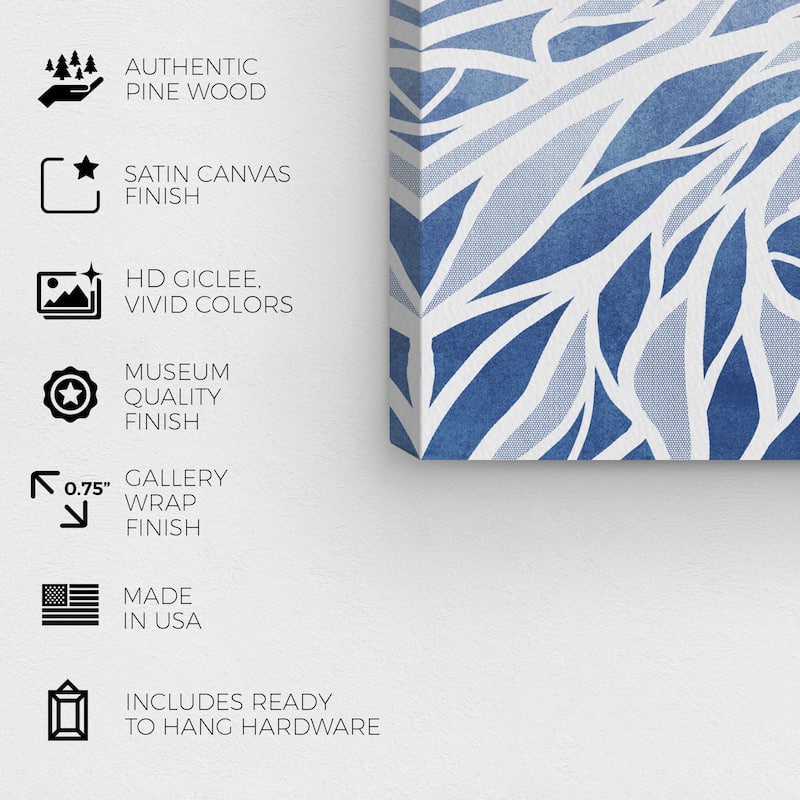 Wynwood Studio Canvas Nautical and Coastal Cliffside waves Blue and Tan Nautical & Coastal Wall Art Canvas Print