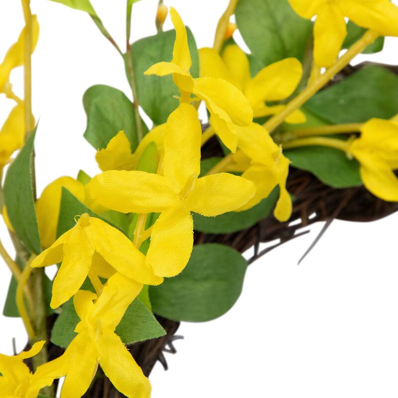 Forsythia Artificial Spring Floral Wreath - 20" - Yellow