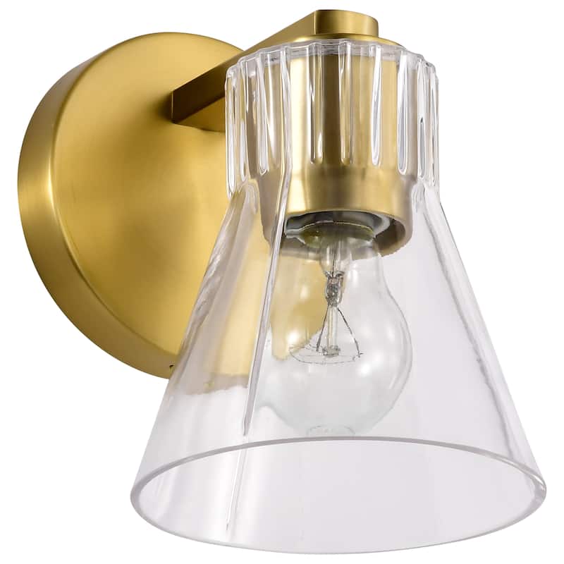 Gianna 1 Light Vanity Vintage Brass Finish Clear Glass - Vintage Brass