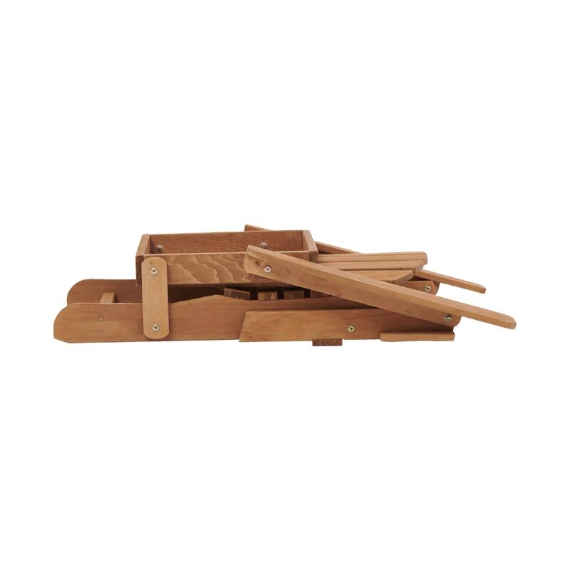 Oversize Wooden Outdoor Folding Adirondack Chair with Pre-Assembled BackRest & SeatBoard, Wood Patio Chair