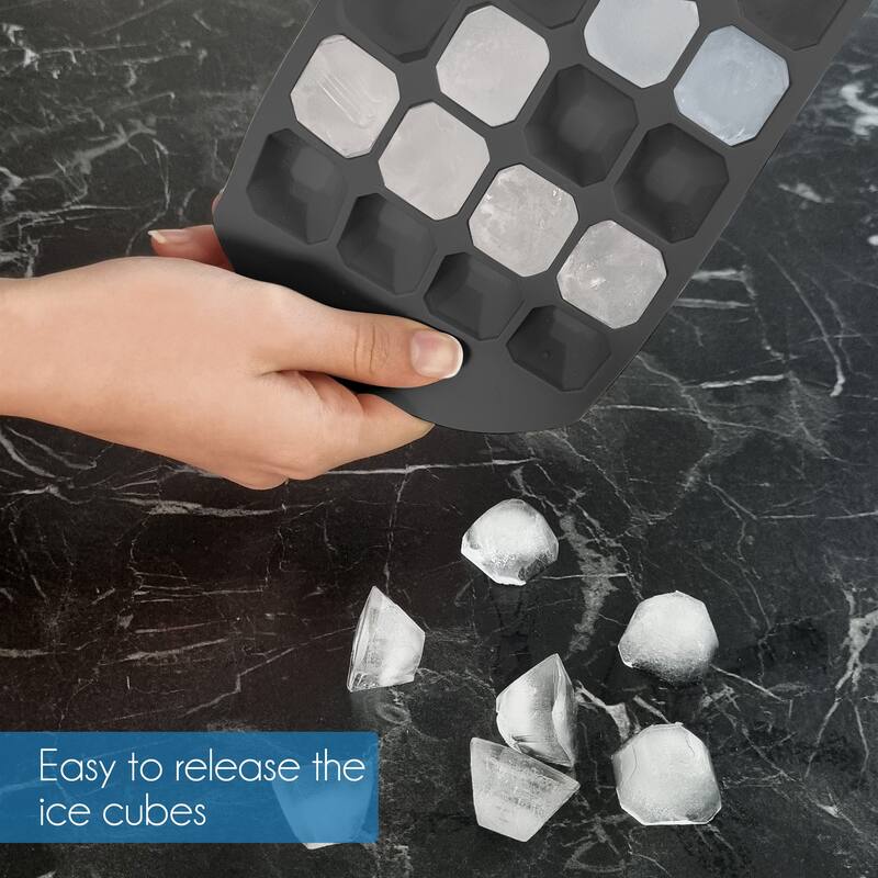 3 pcs Diamond Ice Cube Molds, Large Ice Cube Trays For Cocktails