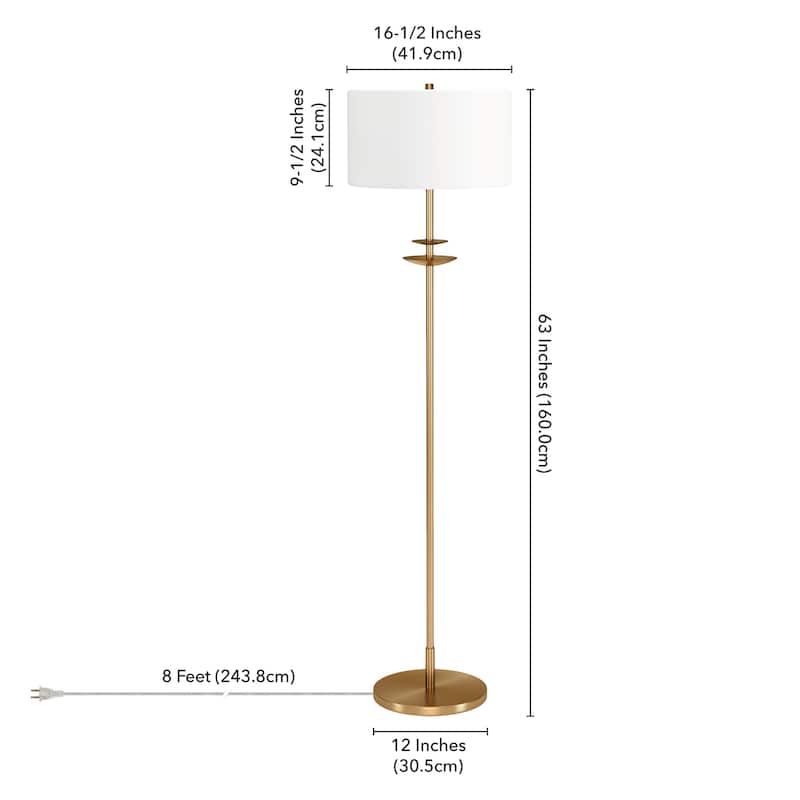 Avery 63" Tall Floor Lamp with Fabric Shade