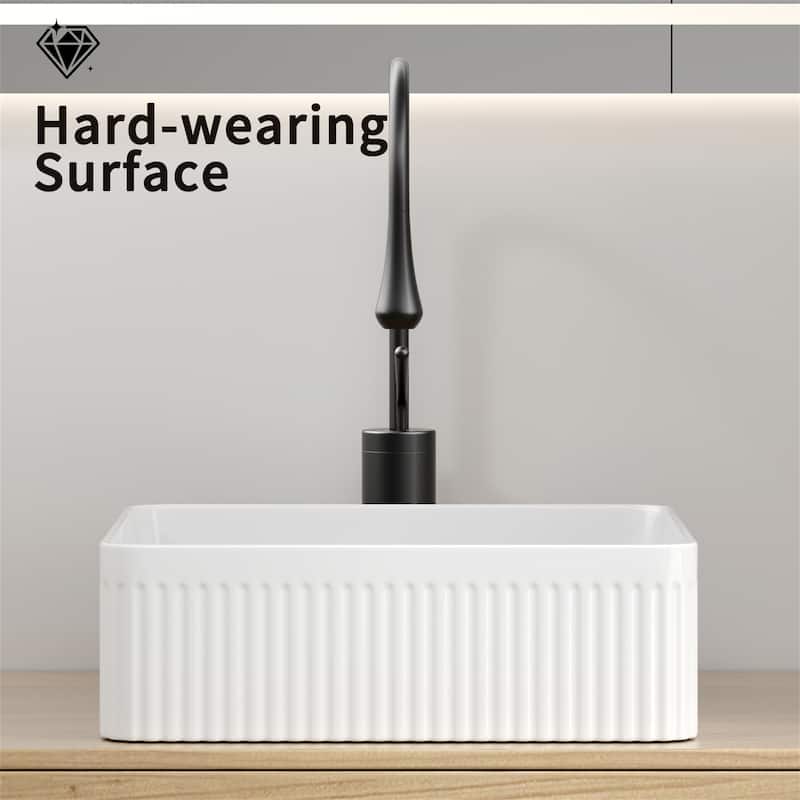 15" x 15" Bathroom Vessel Sink,Porcelain Ceramic Vessel Vanity Sink