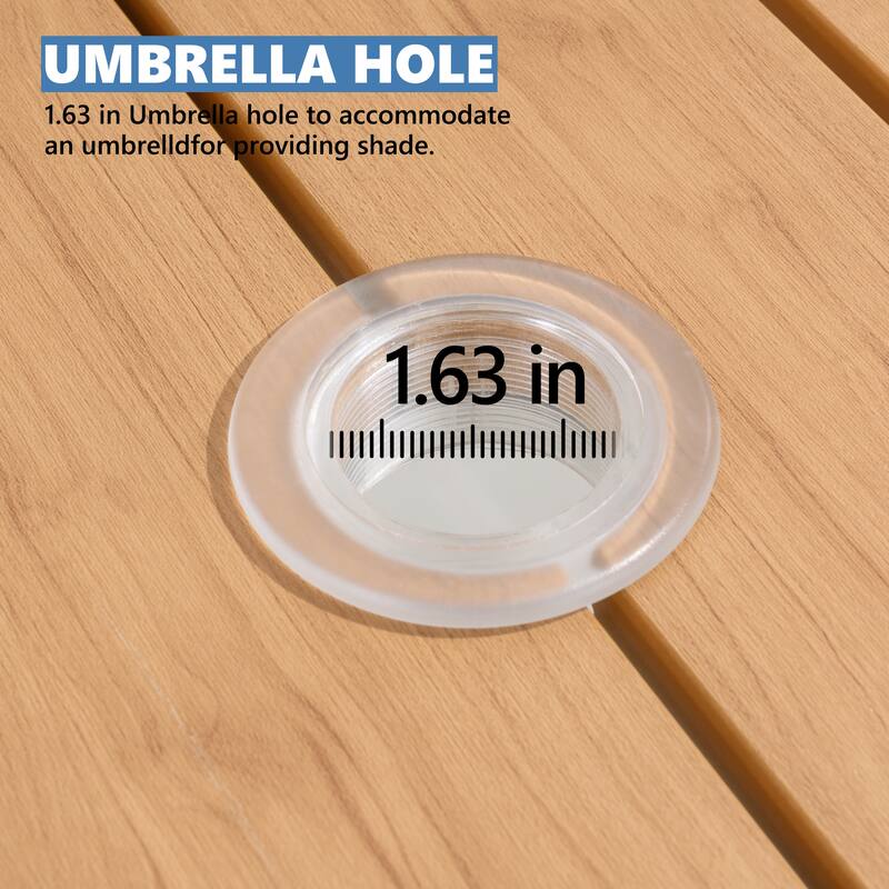 VredHom Premium Outdoor Patio Aluminum Dining Table with Umbrella Hole