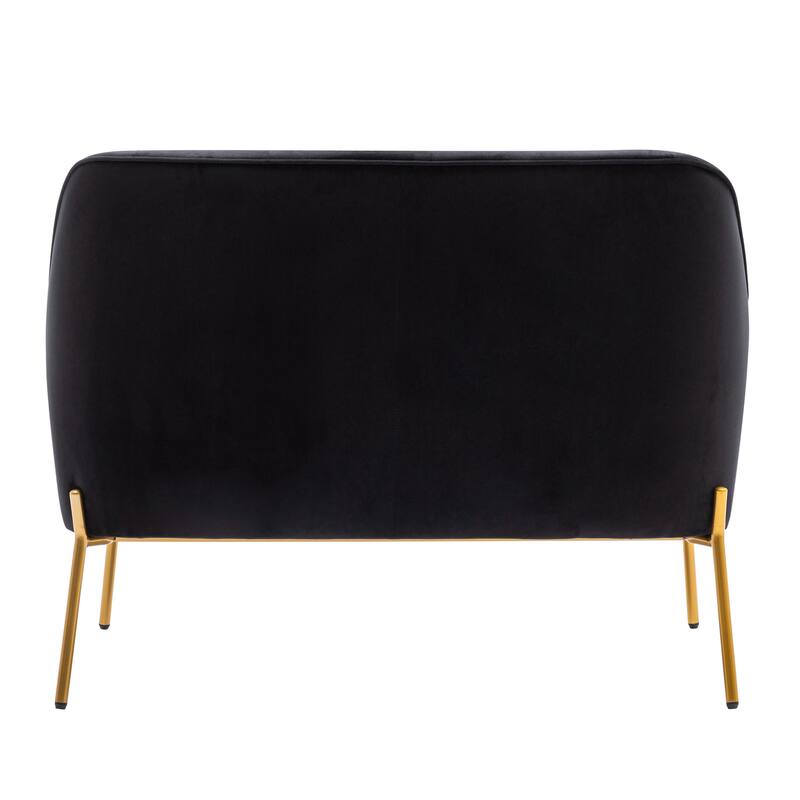 Porthos Home Kyler Loveseat Couch Sofa, Velvet Upholstery, Gold Chrome Legs