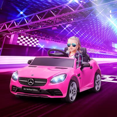 Aosom Mercedes SLC 300 Licensed Kids Electric Car with Remote Control, 12V Battery Powered Kids Ride on Car