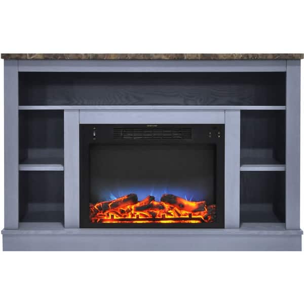 Cambridge Seville 47-In. Electric Fireplace with a Multi-Color LED Insert  and Slate Blue Mantel - Bed Bath u0026 Beyond - 29893234
