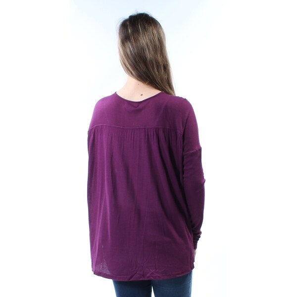 purple sheer long sleeve top