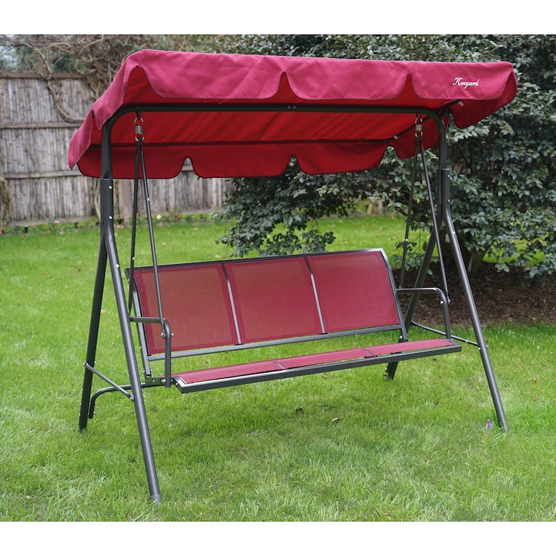 Kozyard Belle 3-person Outdoor Patio Swing with Canopy