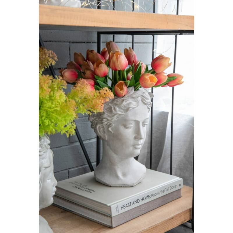 Young Girl Outdoor Planter - 10.5" - Gray