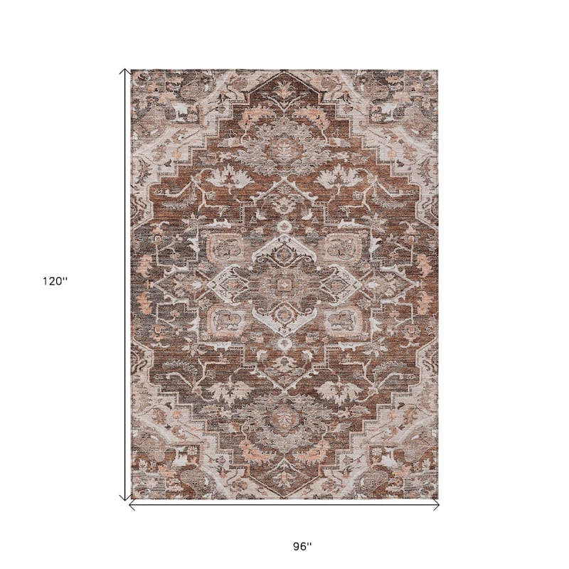 HomeRoots Oriental Traditional Rectangle Outdoor Rug