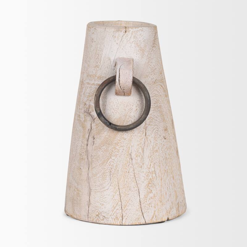 Monique Small Light Brown w/ Handles Wood Pot