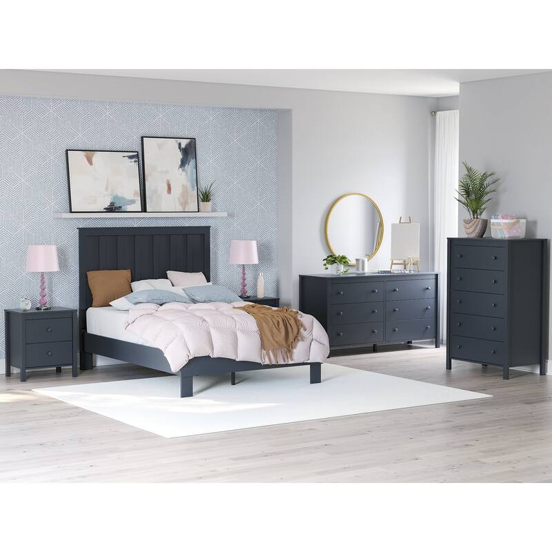 Signature Design by Ashley Simmenfort Dark Blue Platform Bed