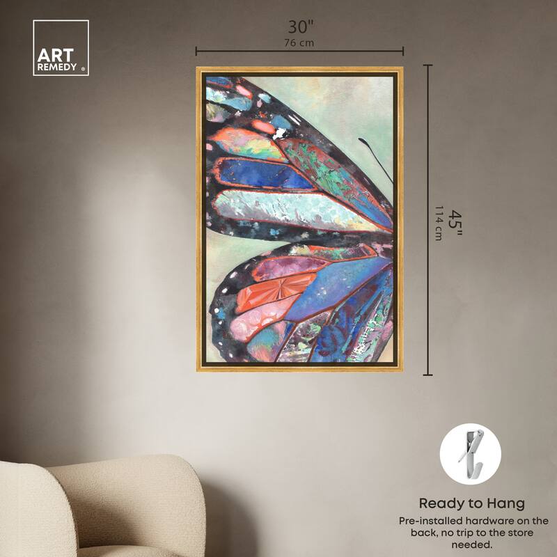 Art Remedy Butterfly Part I Framed Butterfly 1 Piece Canvas Wall Art