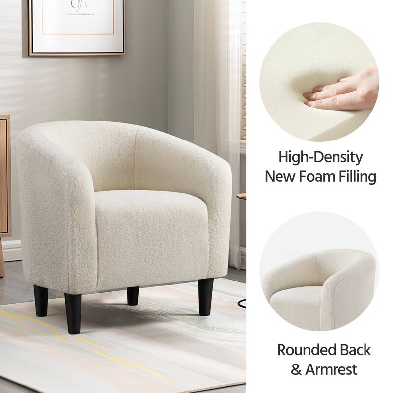 Yaheetech Club Chair Accent Barrel Chair Upholstered Arm Chair