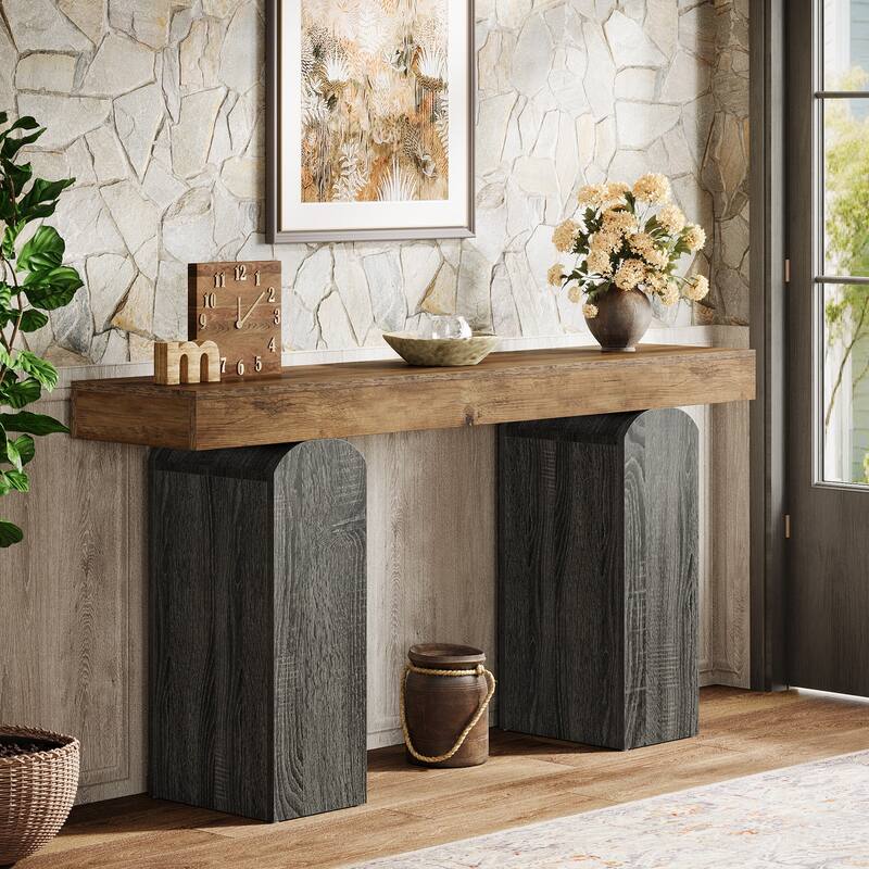 63 Inch Entryway Table, Farmhouse Console Table for Entrance, Hallway