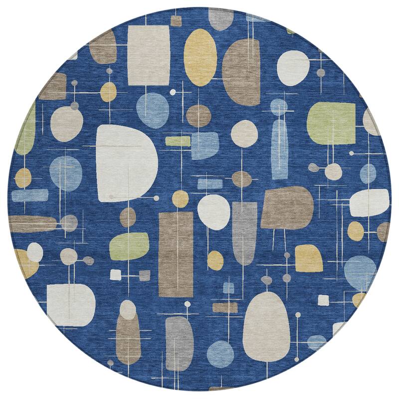Machine Washable Indoor/ Outdoor Contemporary Fun Chantille Rug