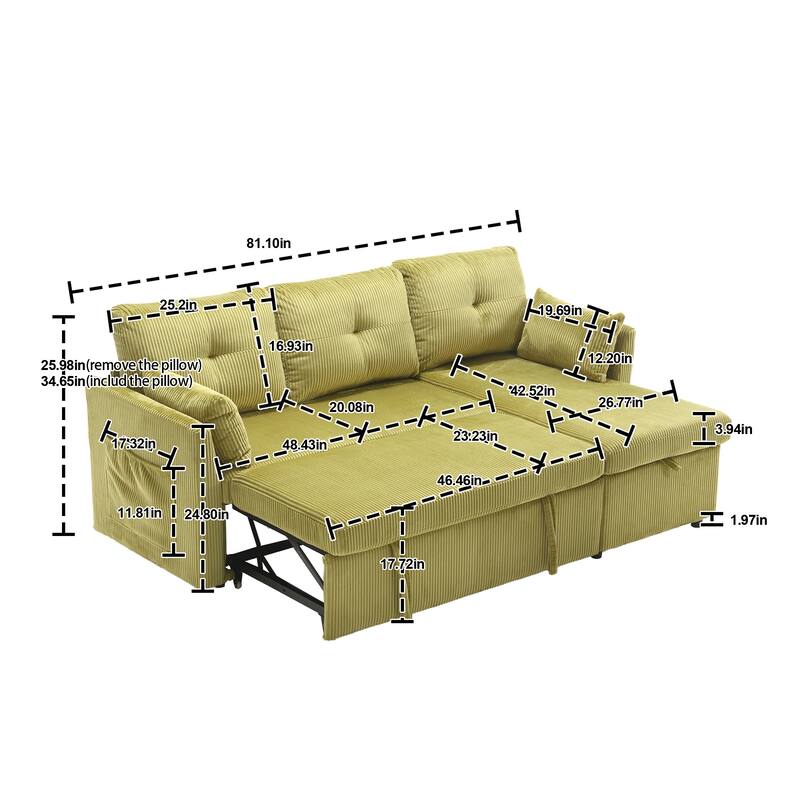 Modular Sectional Sofa L Shaped Modular Couch with Reversible Chaise
