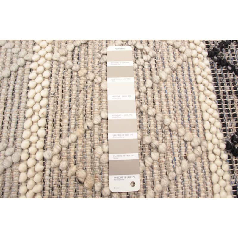 ECARPETGALLERY Braid weave Sienna Cream Wool Rug - 5'0 x 7'11