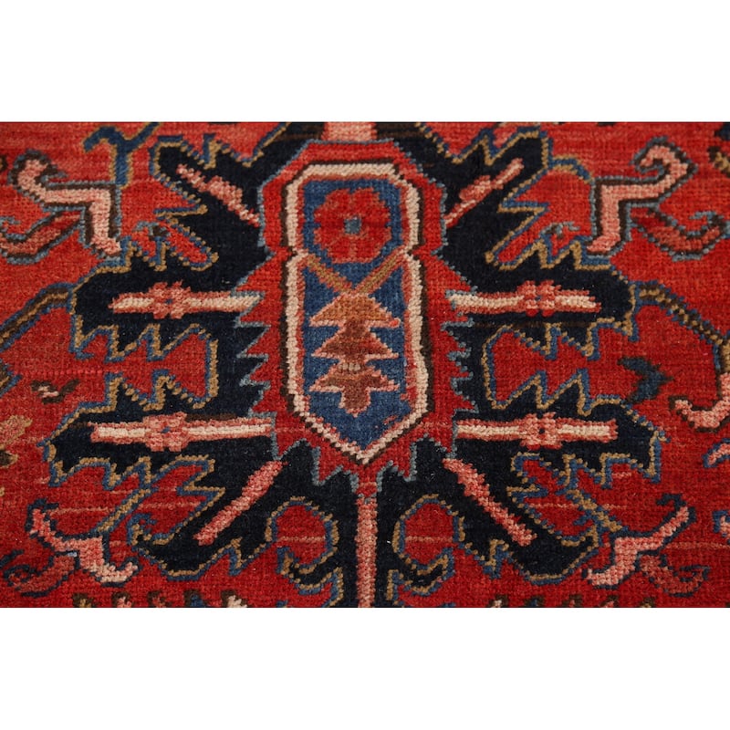 Geometric Heriz Persian Antique Area Rug Handmade Wool Carpet - 10'0"x 13'2"
