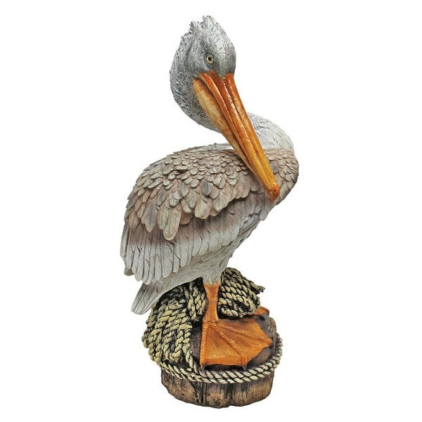 Ocean/'s Perch Pelican 24/" Hand Painted Design Toscano Exclusive Garden Statue