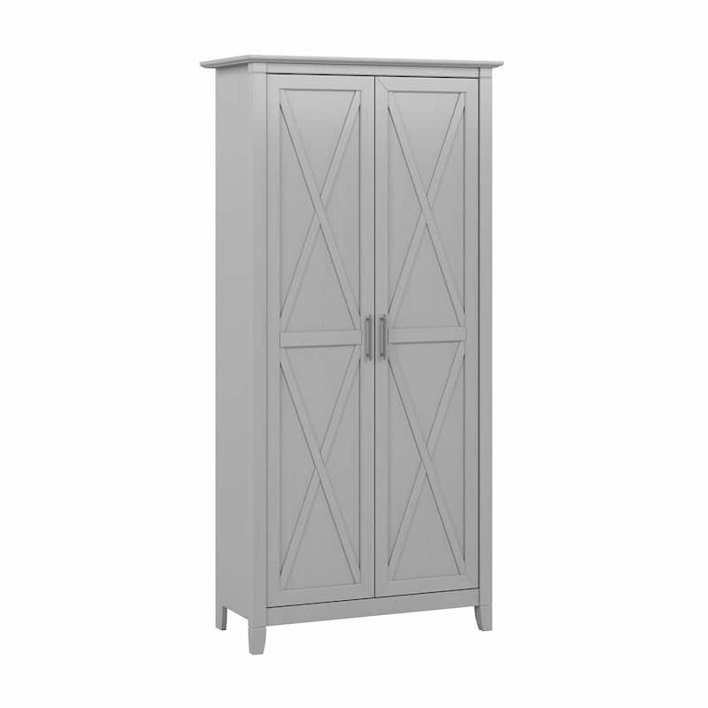 Key West Tall Bathroom Cabinet with Doors & Shelves by Bush Furniture