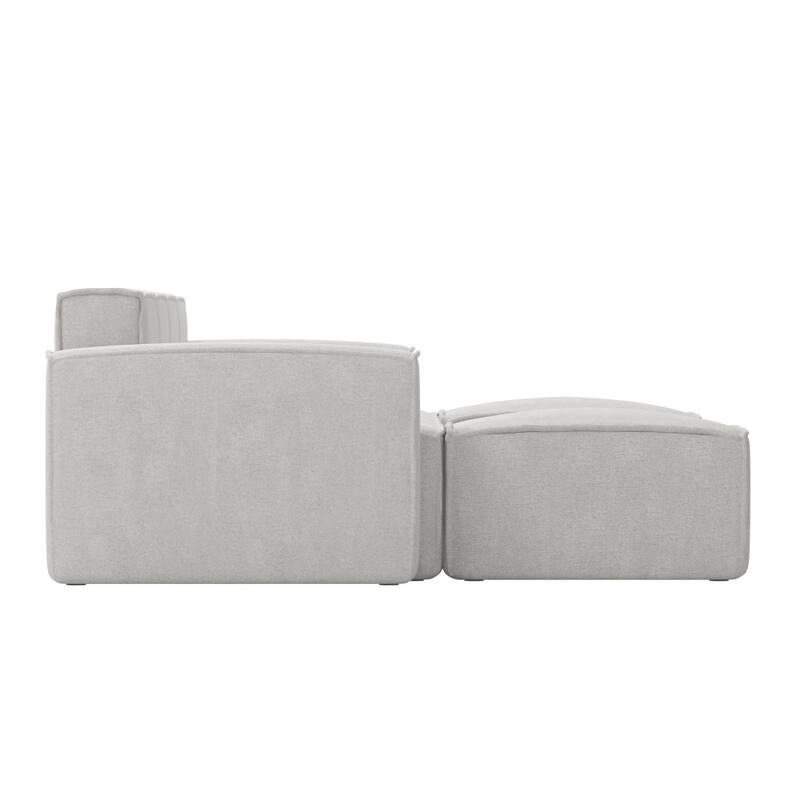 Contemporary 6 Piece Modular Sectional Sofa with 2 Ottomans