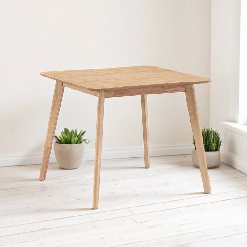 5-Piece Square Dining Table Set for 4, Solid Wood Legs, Upholstered Chairs, Modern Space-Saving Kitchen Furniture, Easy Assembly