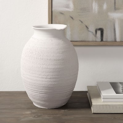 Renwil Zeb Ceramic Vase, Matte White