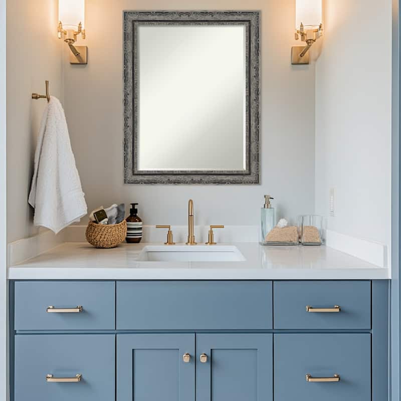 Filigree Half-Inch-Bevel Framed Bathroom Vanity Wall Mirror
