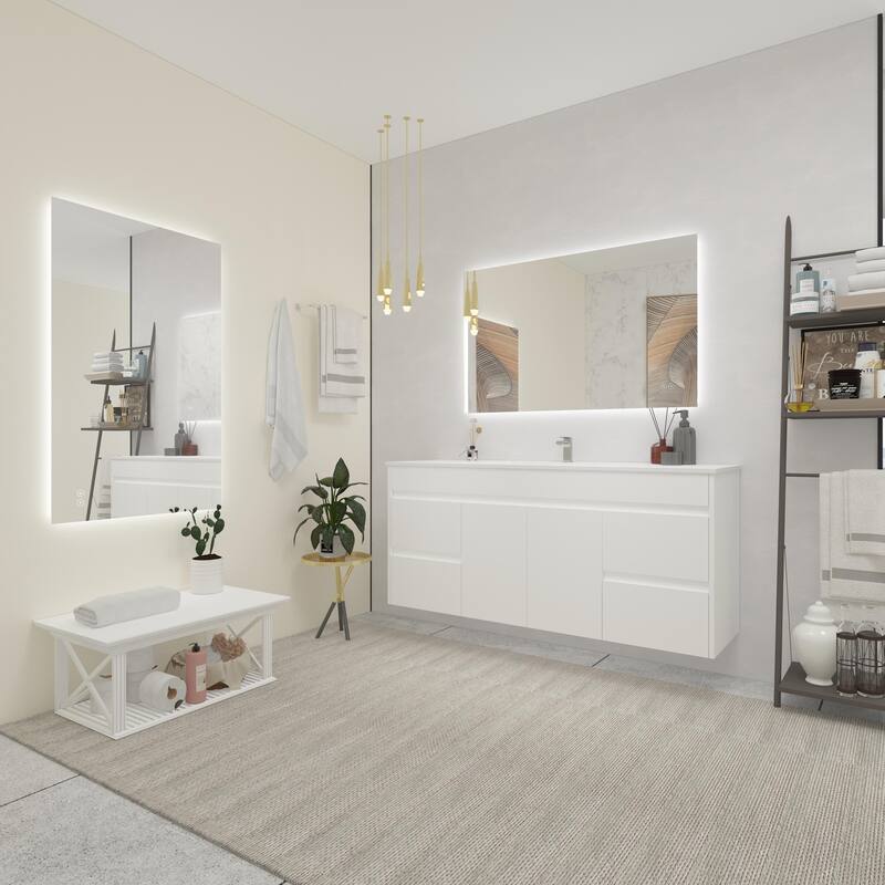 CB HOME LED Bathroom Mirror, Lighted Wall Mounted Vanity Mirror, Anti-fog, Backlit, Dimmable, Frameless, Horizontally/Vertically