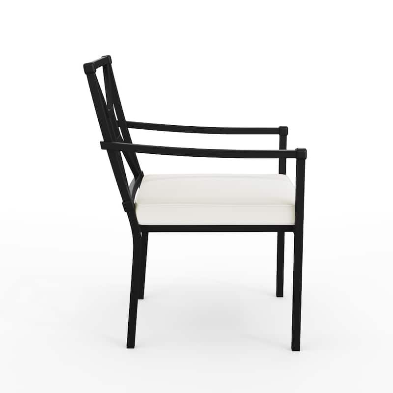 Martha Stewart All-Weather Steel Frame Stackable Patio Armchair with Cushion - 23"W x 26.25"D x 35.25"H