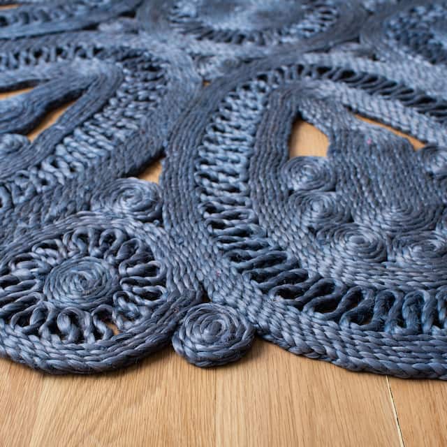 SAFAVIEH Handmade Natural Fiber Ljiljanka Floral Jute Rug