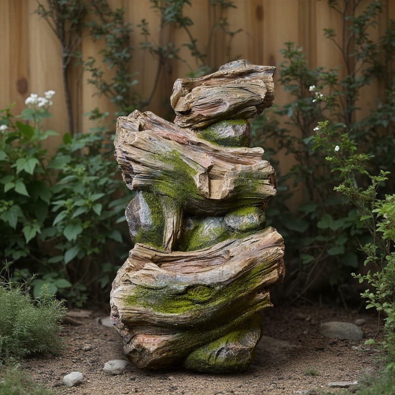 Polyresin Outdoor Rainforest Waterfall Fountain Weather Resistant with LED Lights