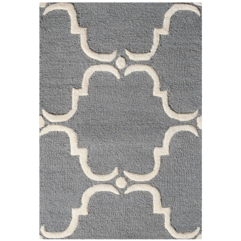 SAFAVIEH Handmade Cambridge Aygun Modern Wool Rug - 2' x 3' - Dark Grey/Ivory