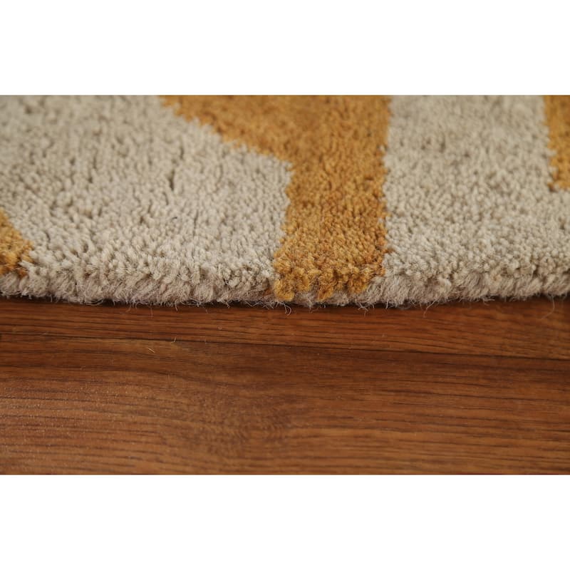 Contemporary Geometric Trellis Agra Oriental Wool Rug Hand-tufted - 10'0" x 10'0"