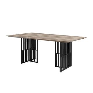 Rectangle Dining Table in Antique Oak and Black - Antique Oak & Black