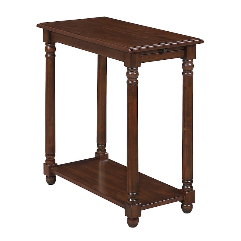 Convenience Concepts French Country Regent Chairside End Table with Pull-Out Shelf - Espresso