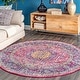 preview thumbnail 76 of 80, Nuloom Verona Vintage Persian Area Rug 6' Round - Pink