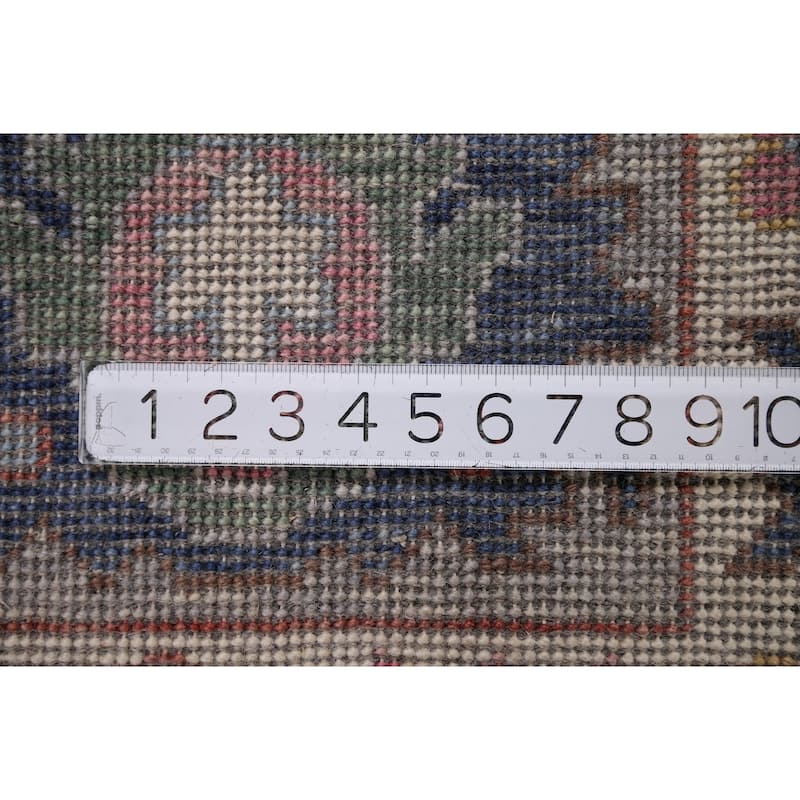 Light Blue Oushak Oriental Area Rug Handmade Wool Carpet - 8'10" x 11'8"