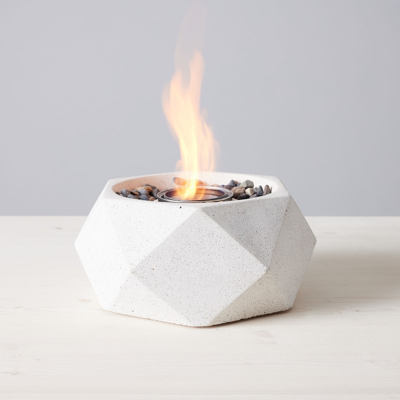 Geo Table Top Fire Bowl - White